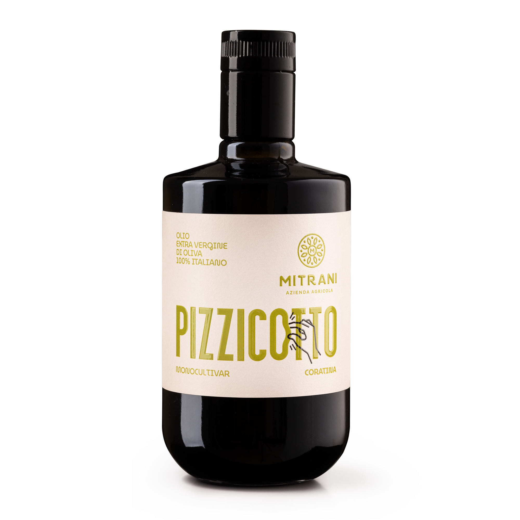 Mitrani Pizzicotto Coratina Extra Vergine Olijfolie uit Puglia, gemaakt van 100% Coratina-olijven en rijk aan polyfenolen