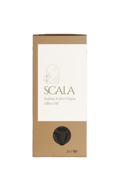 Scala Biologische Extra Vergine Olijfolie uit de Marche, handgeplukt en dezelfde dag koud geperst door Tom en Annemarie van Agriturismo Scala. 3ltr
